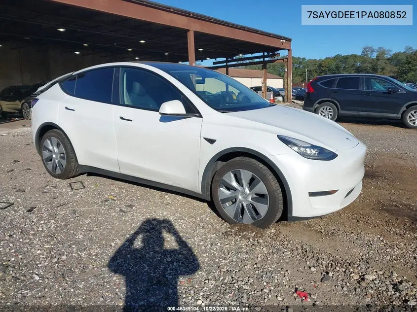 TESLA MODEL Y 2023, VIN 7SAYGDEE1PA080852