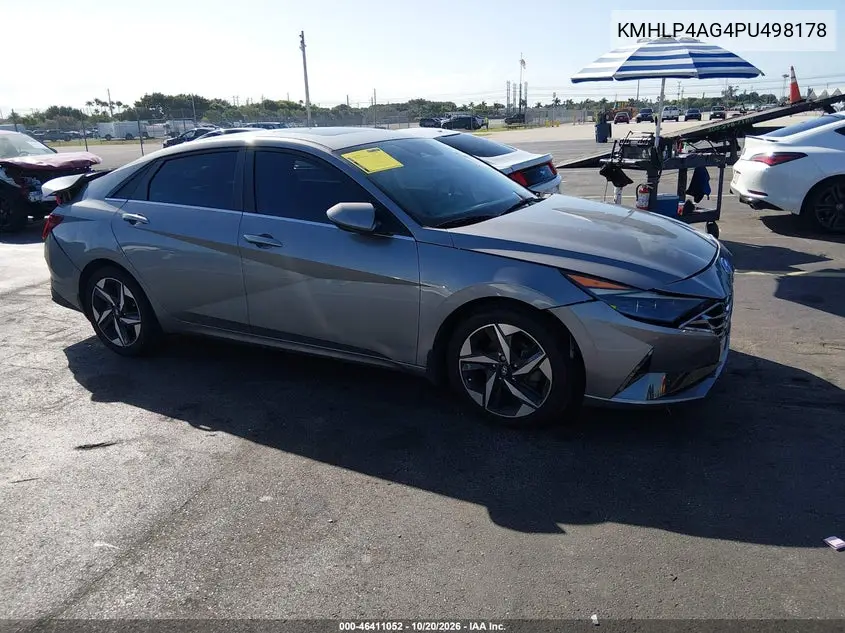 HYUNDAI ELANTRA 2023, VIN KMHLP4AG4PU498178