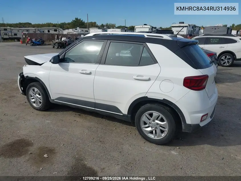 2024 HYUNDAI VENUE VIN KMHRC8A34RU314936 — фото 3