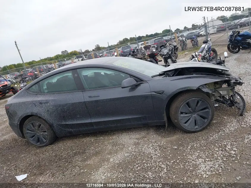 2024 TESLA MODEL 3 VIN LRW3E7EB4RC087881 — фото 13