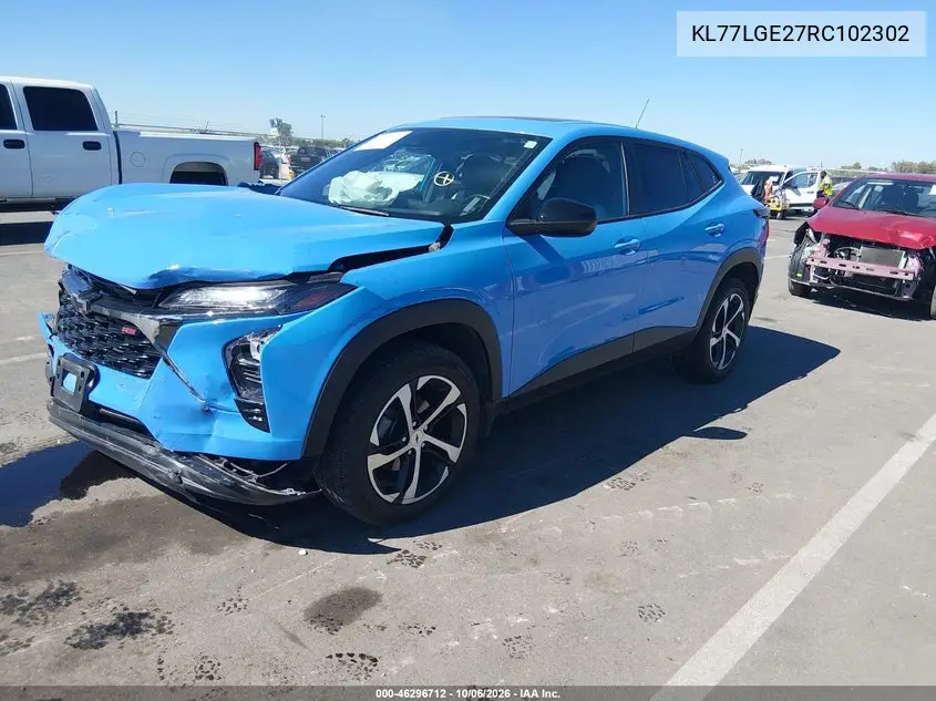 2024 CHEVROLET TRAX VIN KL77LGE27RC102302 — фото 2