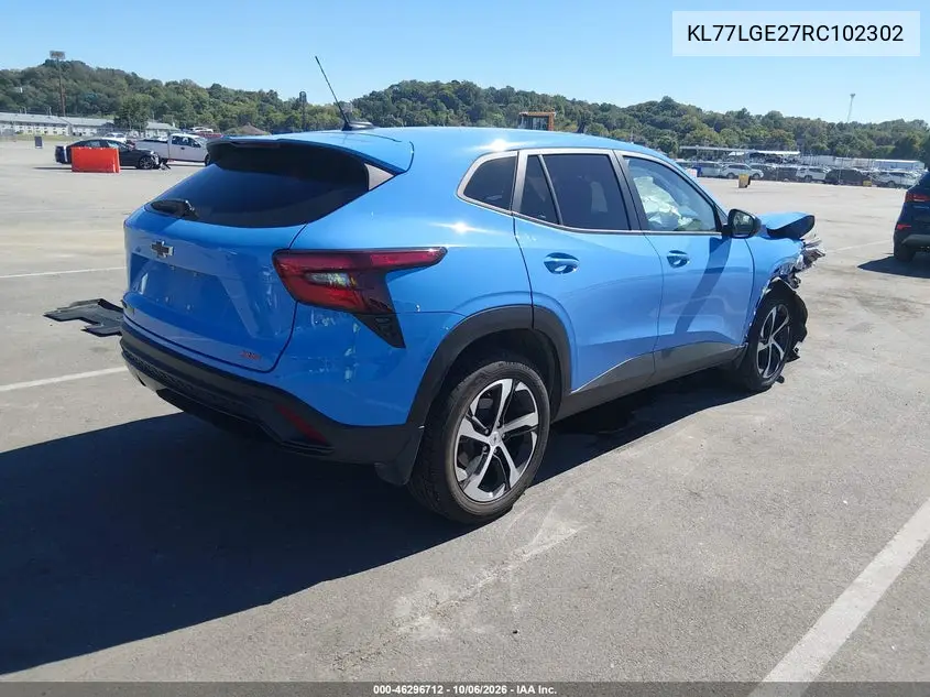2024 CHEVROLET TRAX VIN KL77LGE27RC102302 — фото 4