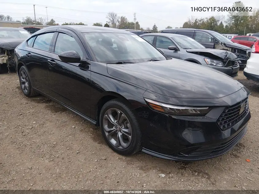 HONDA ACCORD 2024, VIN 1HGCY1F36RA043652