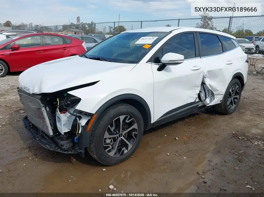 2024 KIA SPORTAGE VIN 5XYK33DFXRG189666 — фото 2