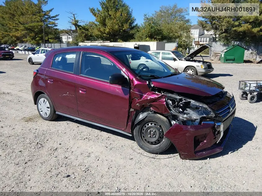 MITSUBISHI MIRAGE 2024, VIN ML32AUHJ4RH001891