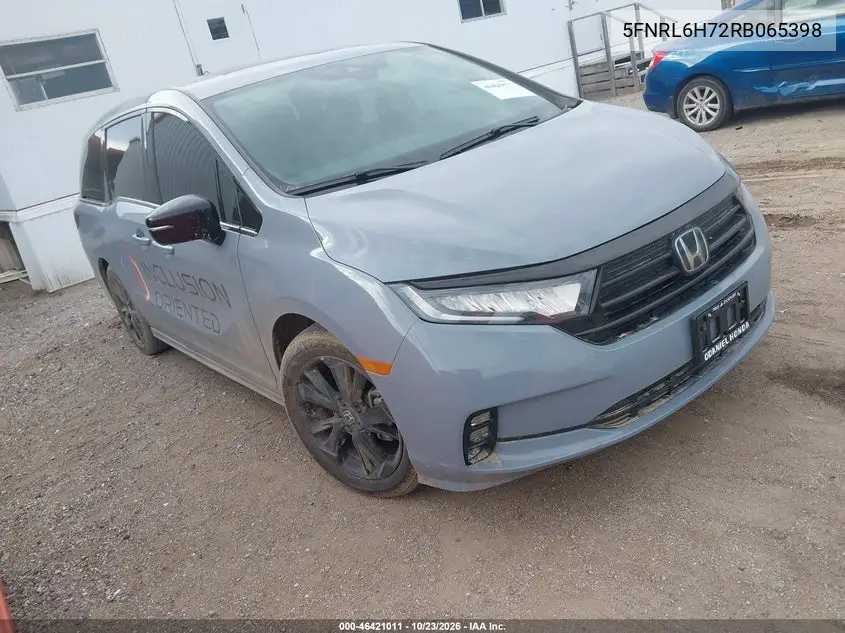 HONDA ODYSSEY 2024, VIN 5FNRL6H72RB065398