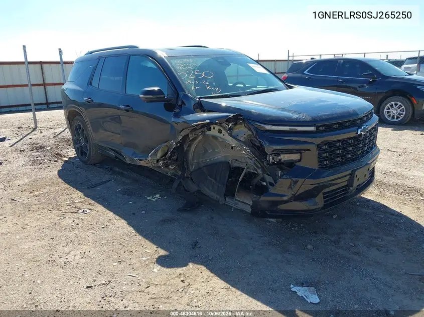CHEVROLET TRAVERSE 2025, VIN 1GNERLRS0SJ265250