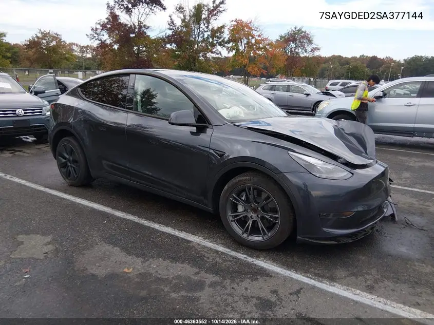 TESLA MODEL Y 2025, VIN 7SAYGDED2SA377144