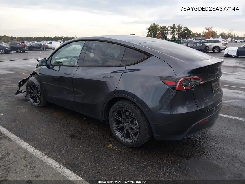 2025 TESLA MODEL Y VIN 7SAYGDED2SA377144 — фото 3