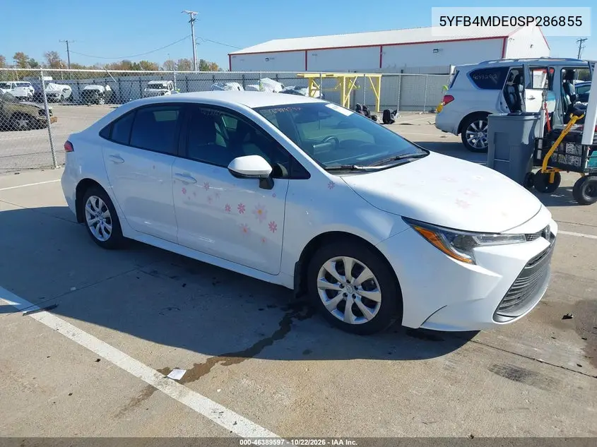TOYOTA COROLLA 2025, VIN 5YFB4MDE0SP286855