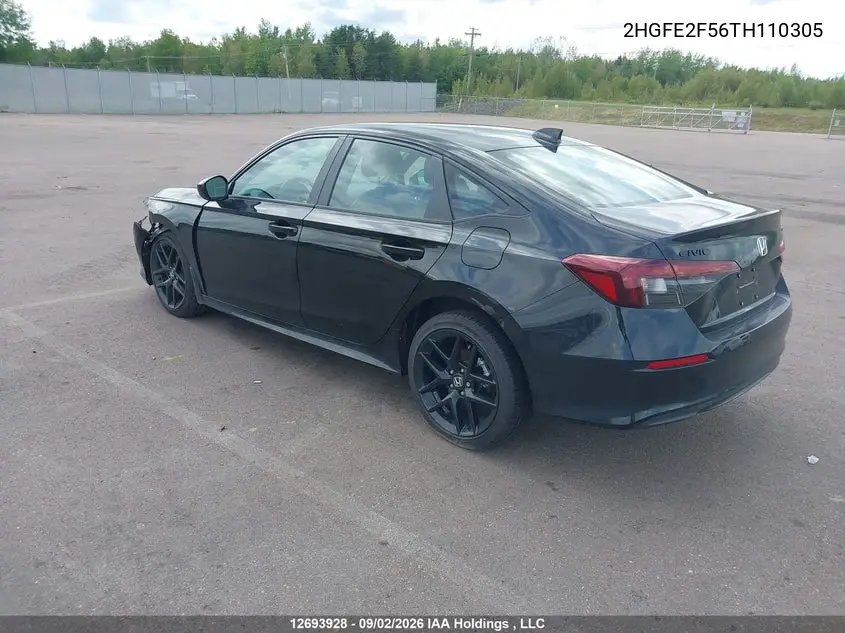2026 HONDA CIVIC VIN 2HGFE2F56TH110305 — фото 3