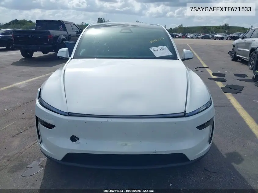 2026 TESLA MODEL Y VIN 7SAYGAEEXTF671533 — фото 10