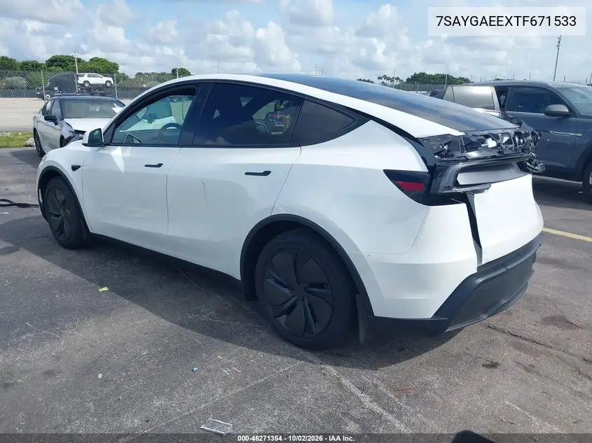 2026 TESLA MODEL Y VIN 7SAYGAEEXTF671533 — фото 3