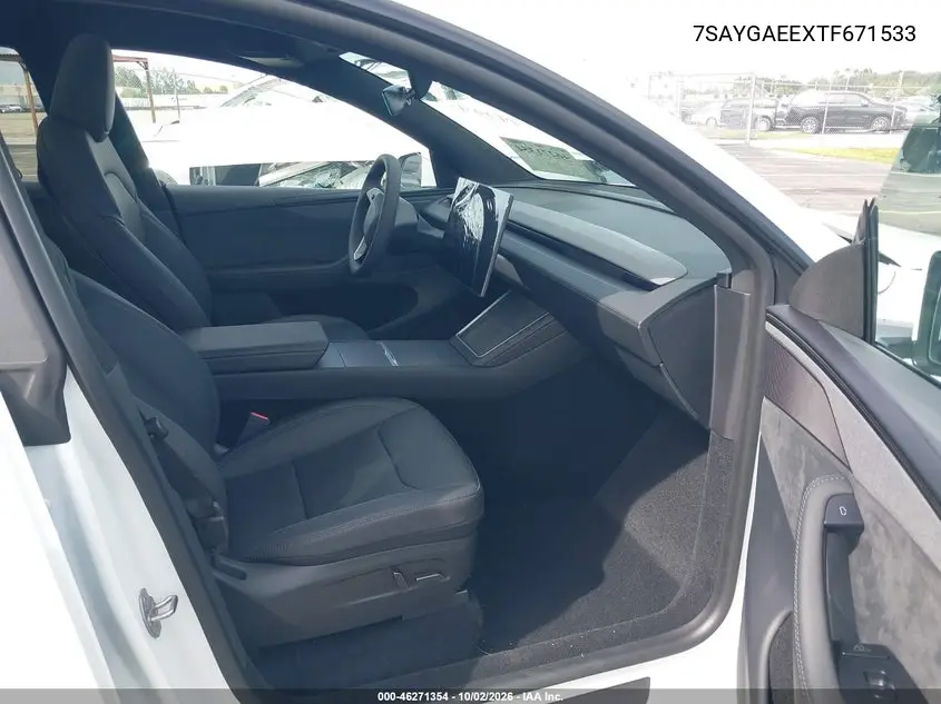 2026 TESLA MODEL Y VIN 7SAYGAEEXTF671533 — фото 5