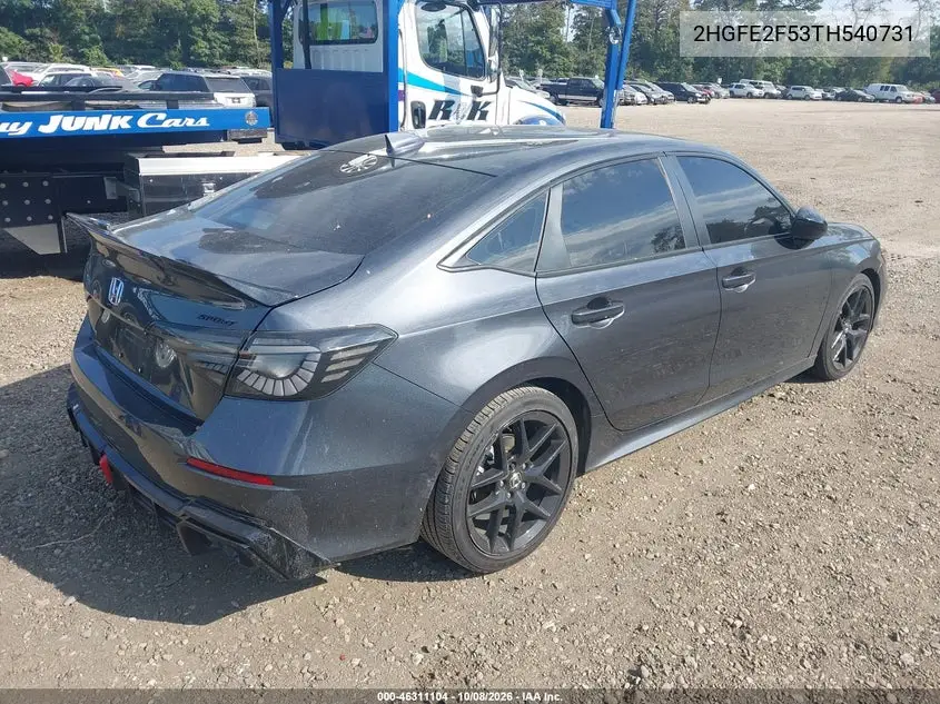 2026 HONDA CIVIC VIN 2HGFE2F53TH540731 — фото 4