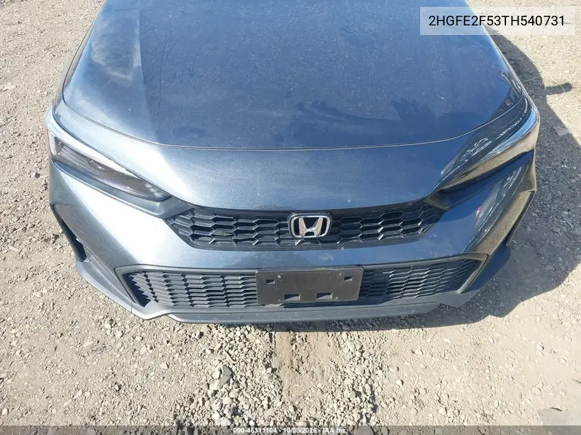 2026 HONDA CIVIC VIN 2HGFE2F53TH540731 — фото 6