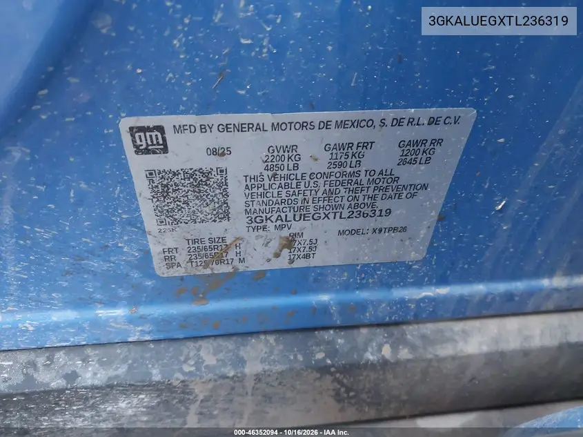 2026 GMC TERRAIN VIN 3GKALUEGXTL236319 — фото 9