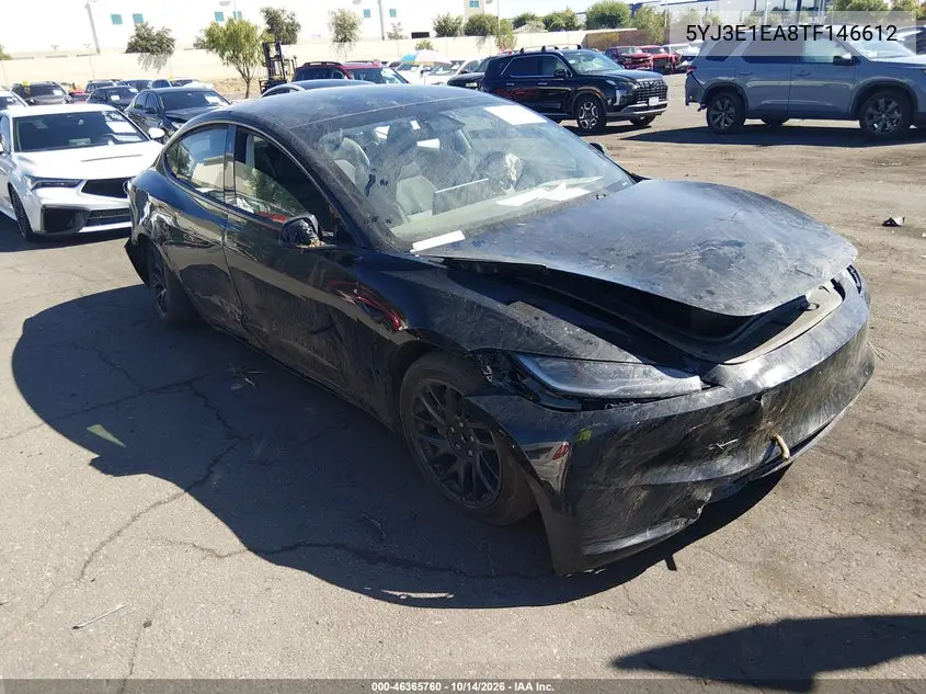 TESLA MODEL 3 2026, VIN 5YJ3E1EA8TF146612