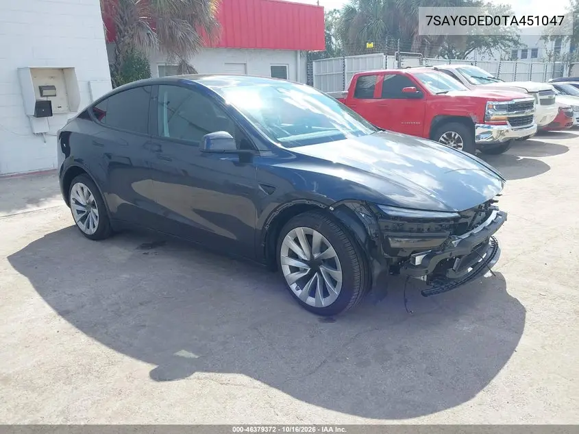 TESLA MODEL Y 2026, VIN 7SAYGDED0TA451047