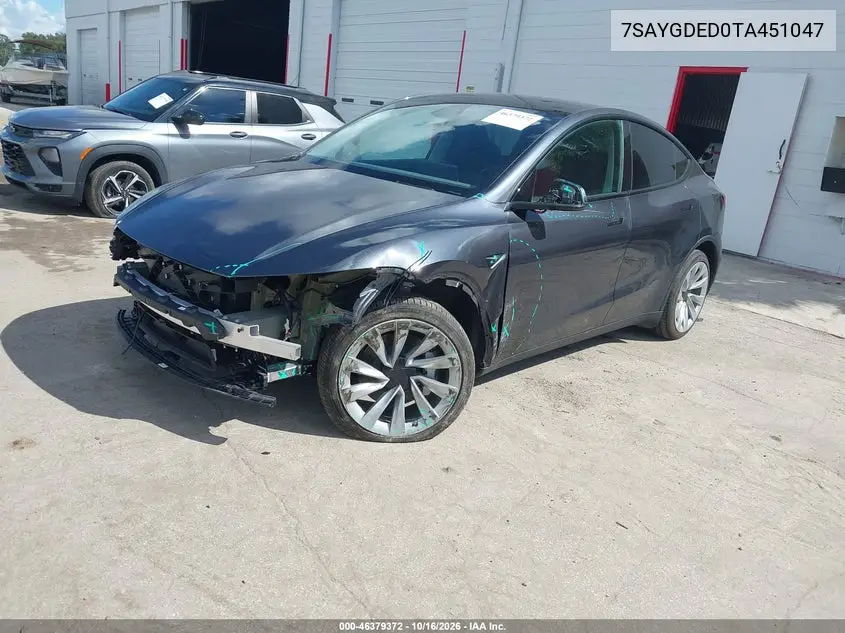 2026 TESLA MODEL Y VIN 7SAYGDED0TA451047 — фото 2