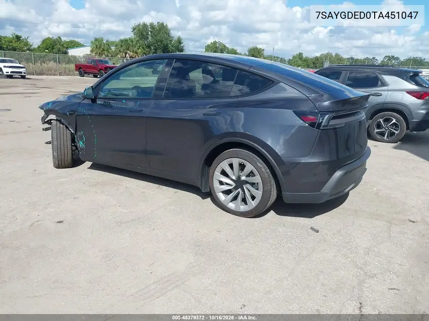 2026 TESLA MODEL Y VIN 7SAYGDED0TA451047 — фото 3