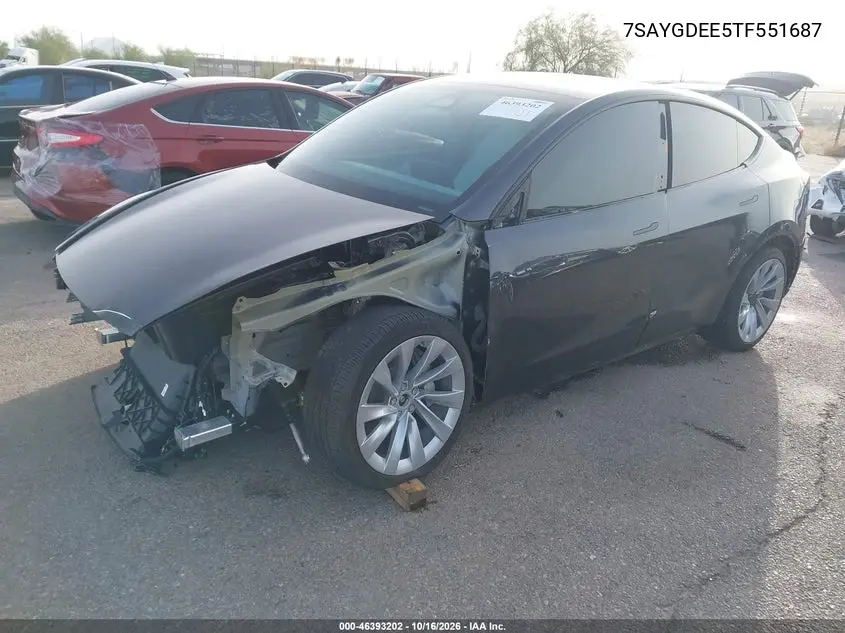 2026 TESLA MODEL Y VIN 7SAYGDEE5TF551687 — фото 2