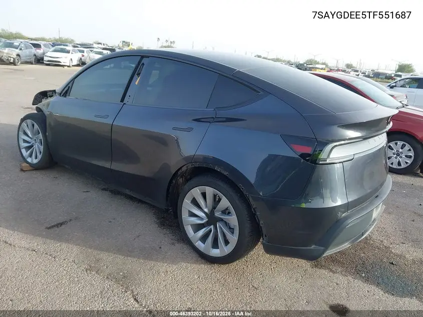 2026 TESLA MODEL Y VIN 7SAYGDEE5TF551687 — фото 3