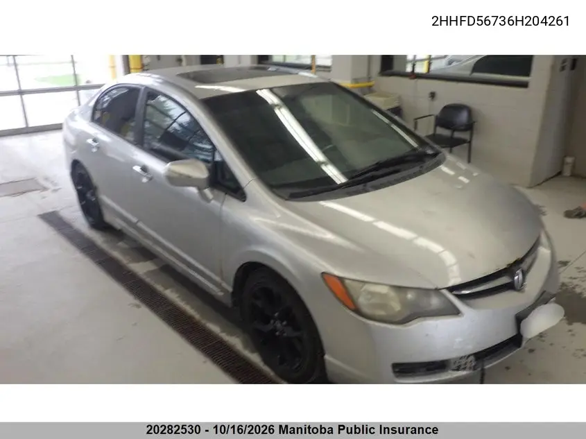 ACURA CSX 2006, VIN 2HHFD56736H204261