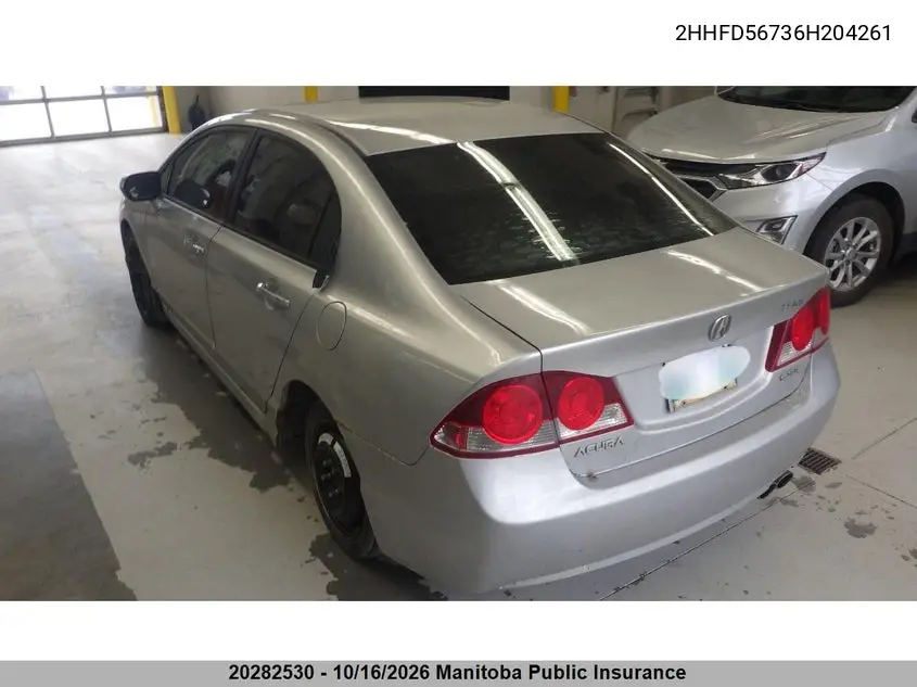 2006 ACURA CSX VIN 2HHFD56736H204261 — фото 3