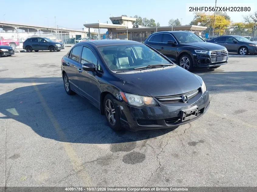 ACURA CSX 2006, VIN 2HHFD567X6H202880