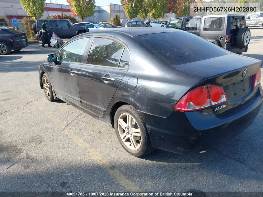 2006 ACURA CSX VIN 2HHFD567X6H202880 — фото 3