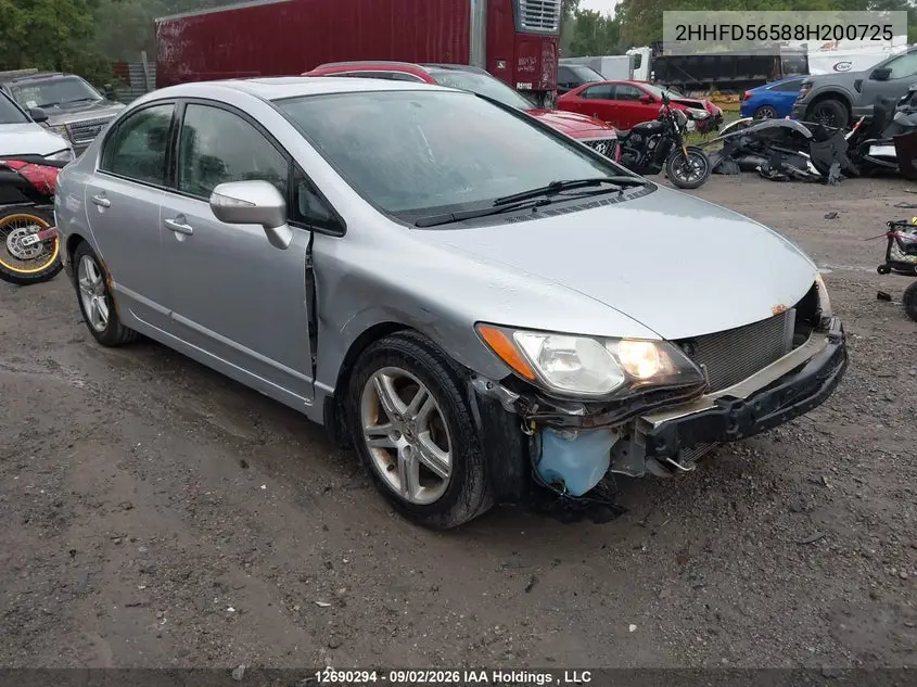 ACURA CSX 2008, VIN 2HHFD56588H200725