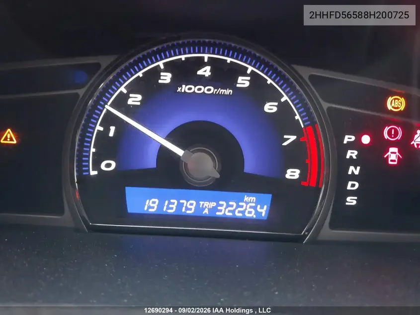 2008 ACURA CSX VIN 2HHFD56588H200725 — фото 16