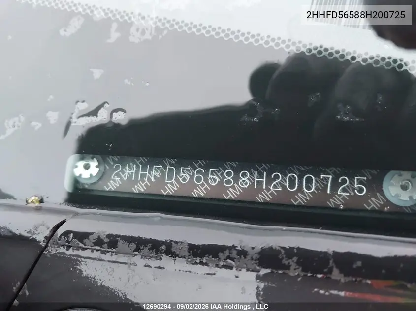 2008 ACURA CSX VIN 2HHFD56588H200725 — фото 19