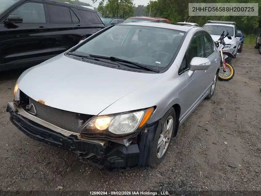 2008 ACURA CSX VIN 2HHFD56588H200725 — фото 2