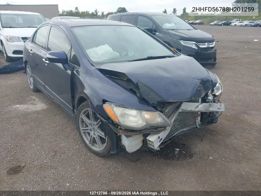ACURA CSX 2008, VIN 2HHFD56788H201259