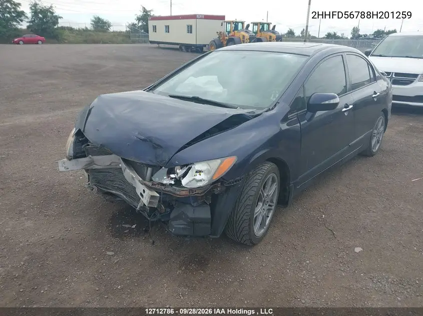 2008 ACURA CSX VIN 2HHFD56788H201259 — фото 2