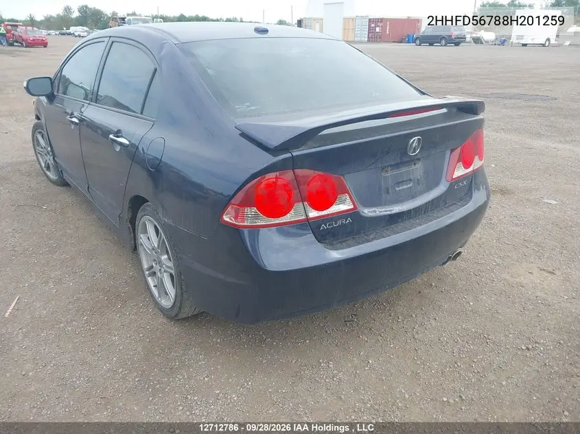 2008 ACURA CSX VIN 2HHFD56788H201259 — фото 3