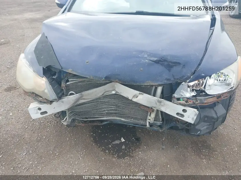 2008 ACURA CSX VIN 2HHFD56788H201259 — фото 6
