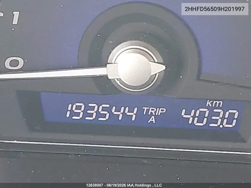 2009 ACURA CSX VIN 2HHFD56509H201997 — фото 15