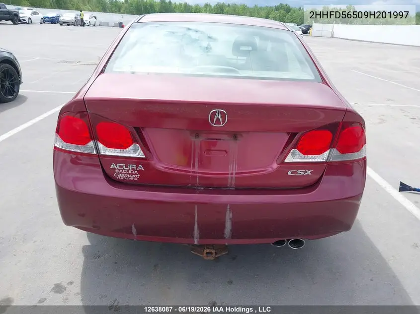 2009 ACURA CSX VIN 2HHFD56509H201997 — фото 16