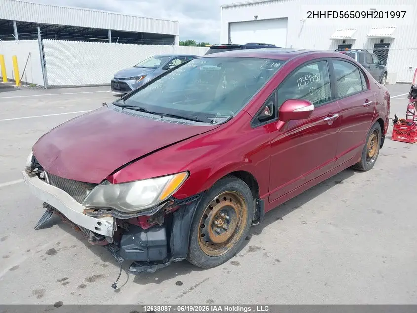2009 ACURA CSX VIN 2HHFD56509H201997 — фото 2