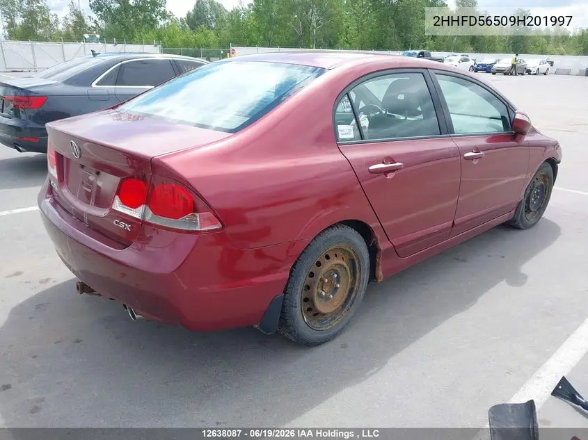 2009 ACURA CSX VIN 2HHFD56509H201997 — фото 4