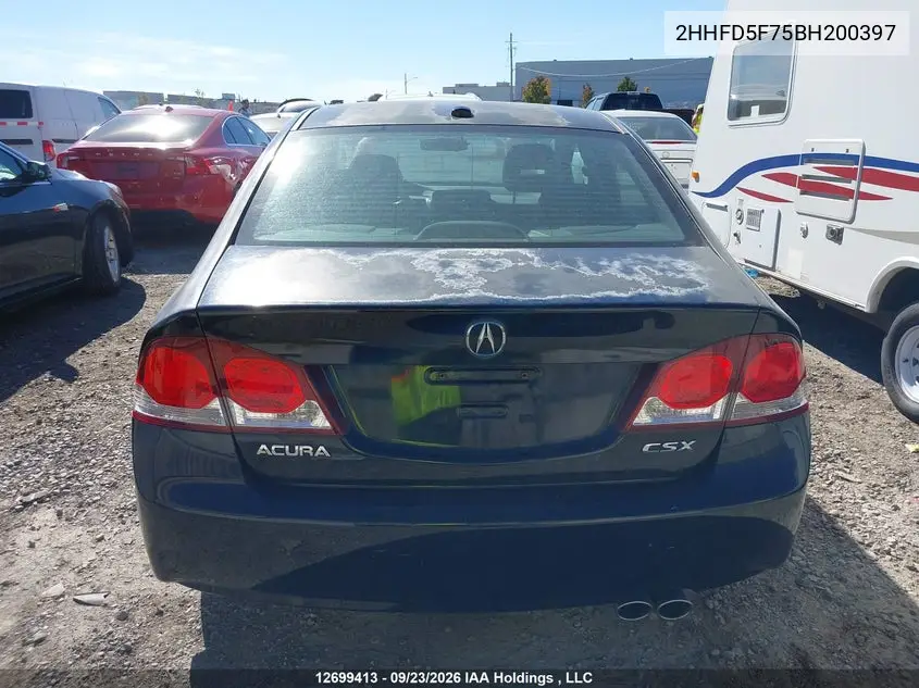 2011 ACURA CSX VIN 2HHFD5F75BH200397 — фото 16
