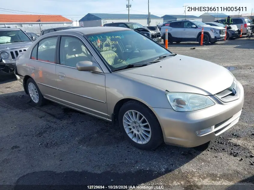 ACURA EL 2001, VIN 2HHES36611H005411