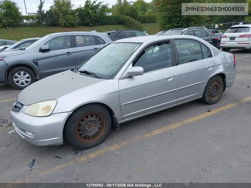 2002 ACURA EL VIN 2HHES36632H004505 — фото 2