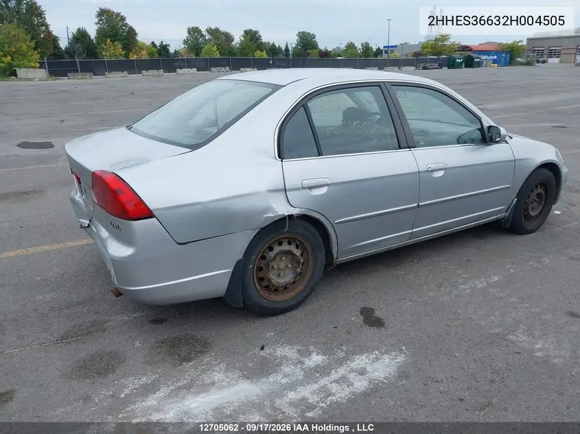 2002 ACURA EL VIN 2HHES36632H004505 — фото 4