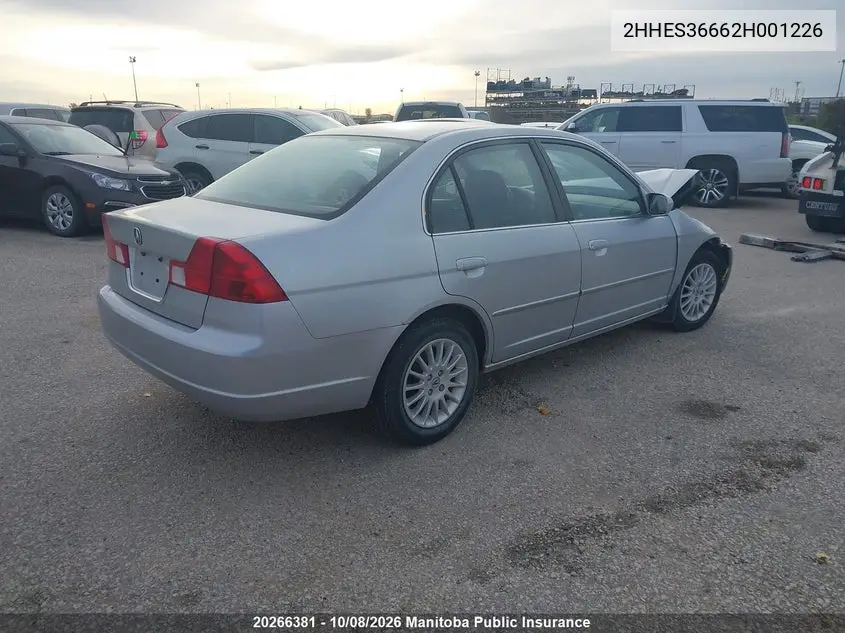 2002 ACURA EL VIN 2HHES36662H001226 — фото 4