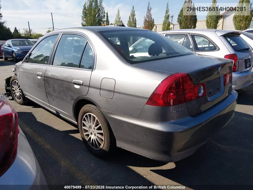 2004 ACURA EL VIN 2HHES36814H004281 — фото 3