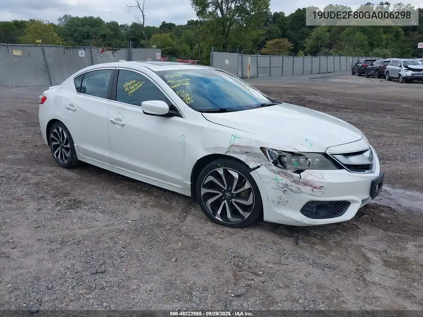 ACURA ILX 2016, VIN 19UDE2F80GA006298